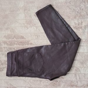Express Coated High Rise Ankle Legging in Maroon (10)